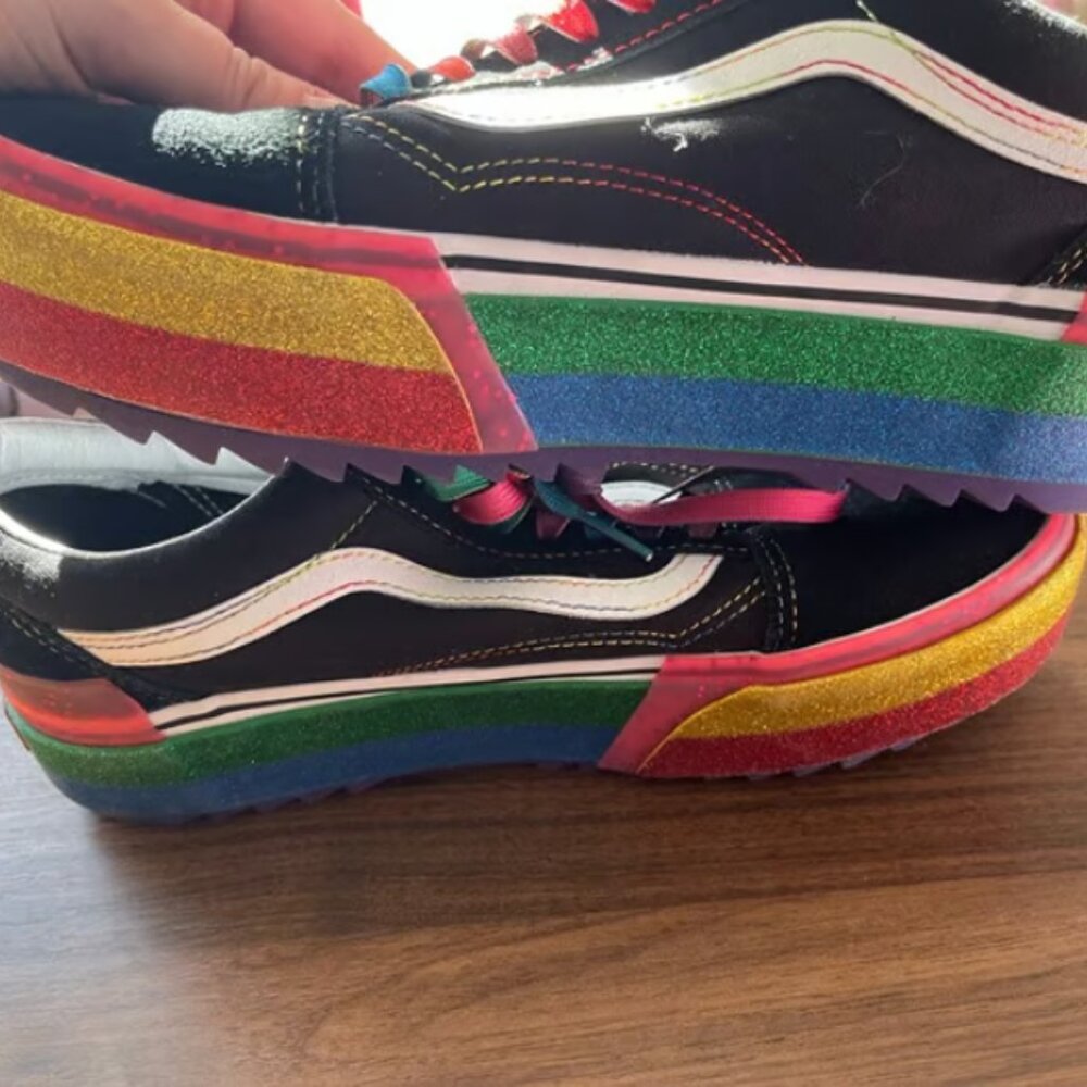 Vans Old Skool Stacked Rainbow Platform Sneakers